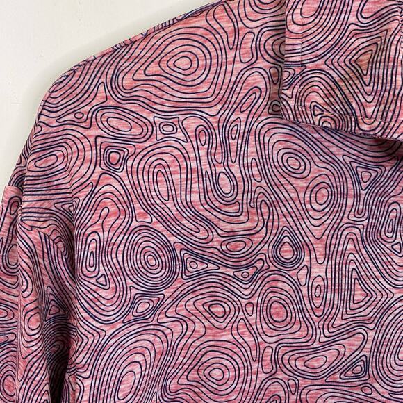 TailorByrd Performance Golf Polo Mens Sz XL Nantucket Red Swirls Geometric Print - Picture 2 of 9
